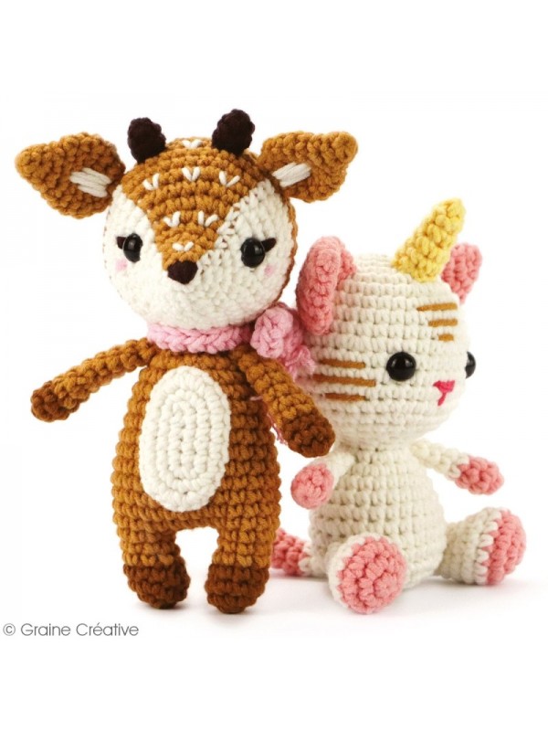 Kit Crochet Amigurumi - Renard - 13 cm - Kit crochet - Creavea