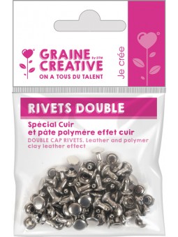 Rivets 6 et 8 mm double calotte - Argenté - 30 pcs